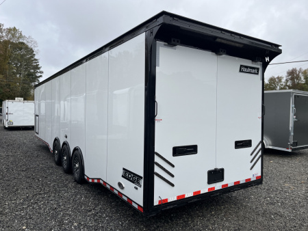 New 2026 Haulmark EDGE 34 Race Trailer With Turbo Package, Awning, Polycor, Insulated, Black Trim Package