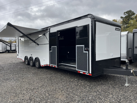 New 2026 Haulmark EDGE 34 Race Trailer With Turbo Package, Awning, Polycor, Insulated, Black Trim Package