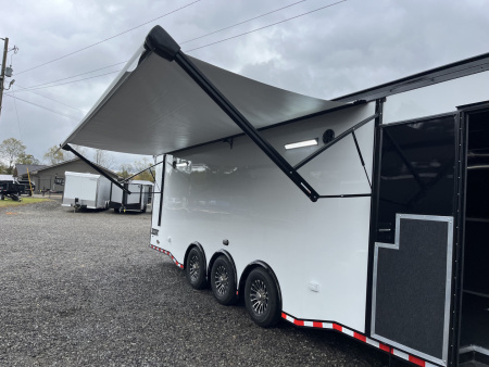 New 2026 Haulmark EDGE 34 Race Trailer With Turbo Package, Awning, Polycor, Insulated, Black Trim Package