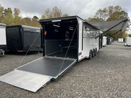 New 2026 Haulmark EDGE 34 Race Trailer With Turbo Package, Awning, Polycor, Insulated, Black Trim Package