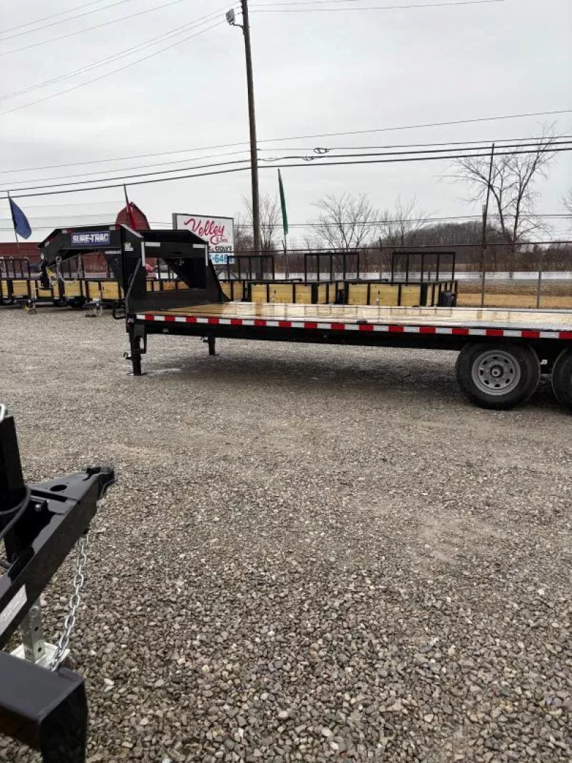 New 2025 Sure-Trac 8.5x20+5 Heavy Duty Low Profile Gooseneck Beavertail Deckover Trailer 15K