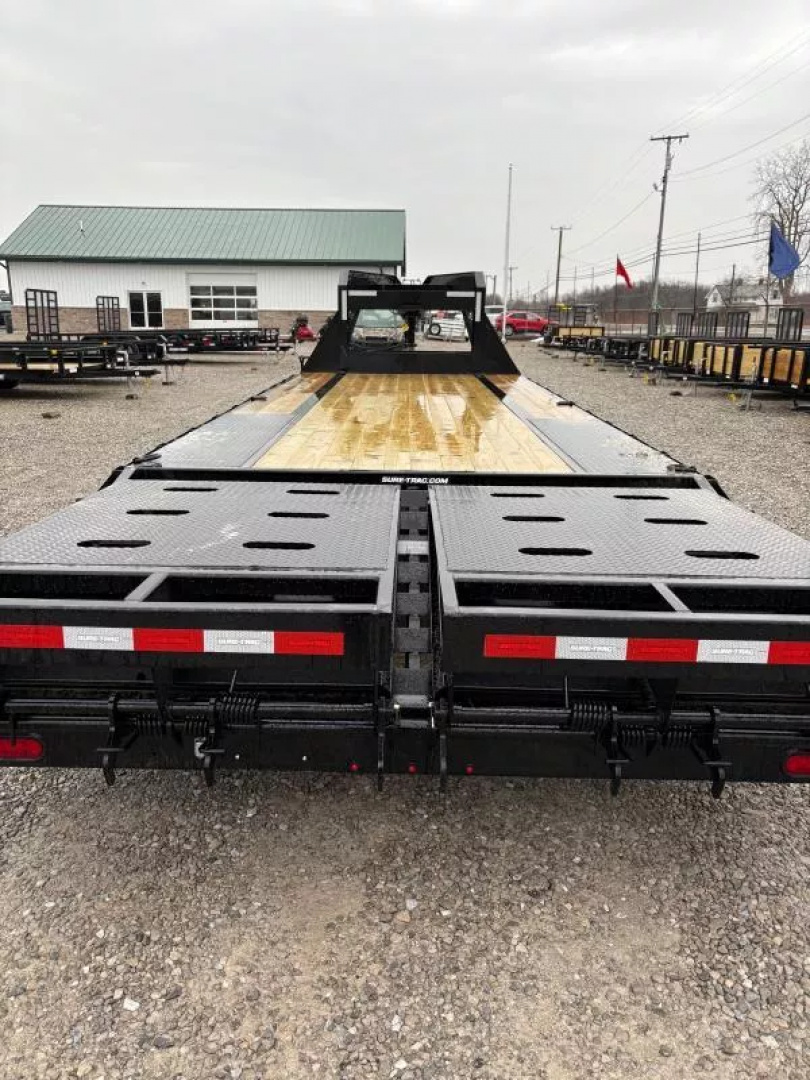 New 2025 Sure-Trac 8.5x20+5 Heavy Duty Low Profile Gooseneck Beavertail Deckover Trailer 15K