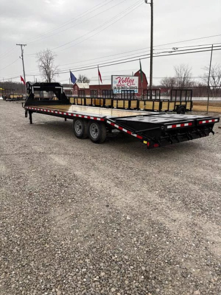 New 2025 Sure-Trac 8.5x20+5 Heavy Duty Low Profile Gooseneck Beavertail Deckover Trailer 15K