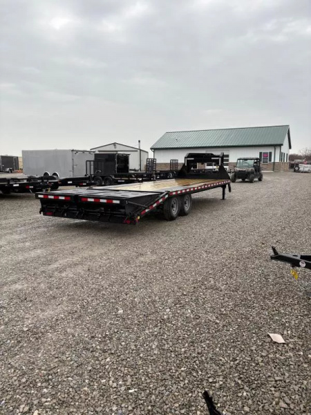 New 2025 Sure-Trac 8.5x20+5 Heavy Duty Low Profile Gooseneck Beavertail Deckover Trailer 15K