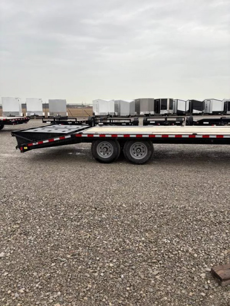 New 2025 Sure-Trac 8.5x20+5 Heavy Duty Low Profile Gooseneck Beavertail Deckover Trailer 15K
