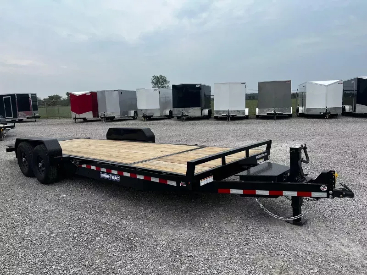 New 2025 Sure-Trac 7x22(18+4) 14K Tilt Bed Equipment Trailer with Tool Box