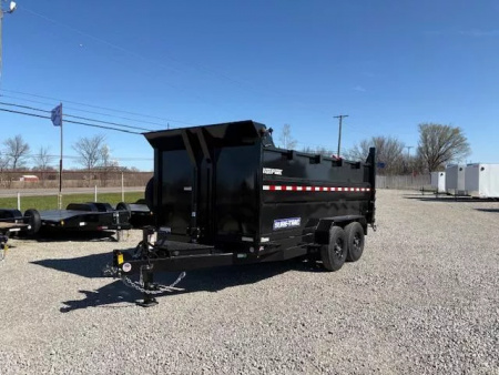 New 2025 Sure-Trac 82 x14 HD Low Profile Dump Trailer w/ 4 Ft. Sides  14K Telescopic