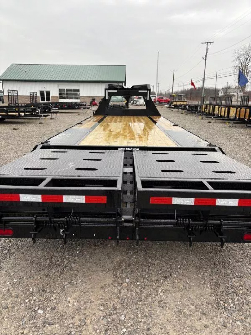 New 2025 Sure-Trac 8.5x20+5 Heavy Duty Low Profile Gooseneck Beavertail Deckover Trailer 15K