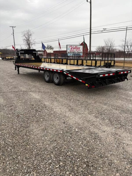 New 2025 Sure-Trac 8.5x20+5 Heavy Duty Low Profile Gooseneck Beavertail Deckover Trailer 15K