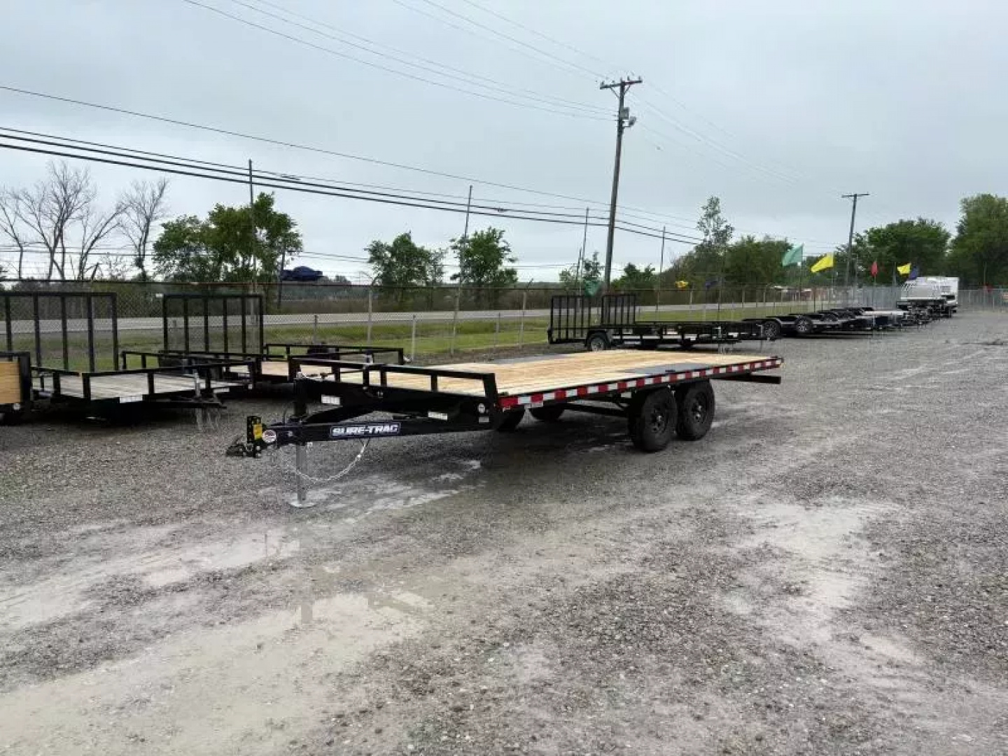 New 2025 Sure-Trac 8.5 x 18 Low Profile Flat Deck Deckover Trailer  10K