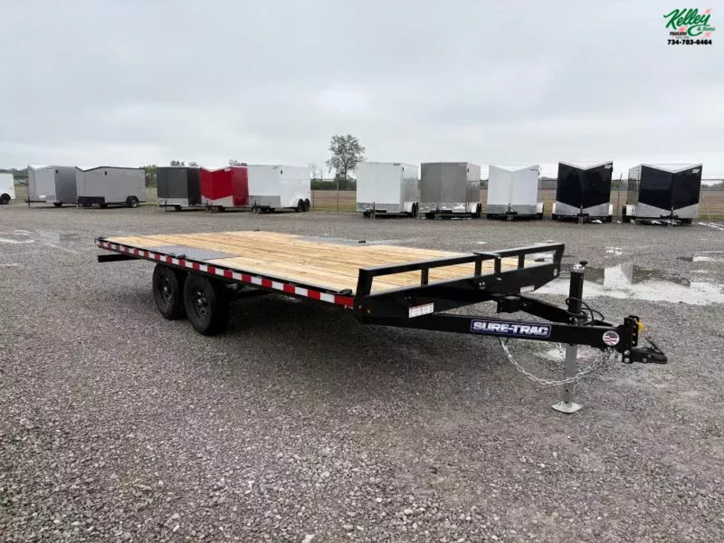 New 2025 Sure-Trac 8.5 x 18 Low Profile Flat Deck Deckover Trailer  10K