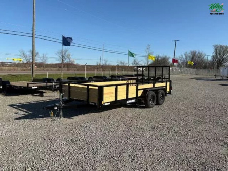 New 2025 Sure-Trac 7x16 7K 3-Board Utility Trailer