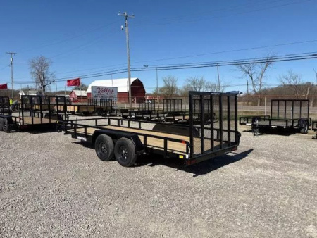 New 2025 Sure-Trac 7x18 7K Tube Top Utility Trailer