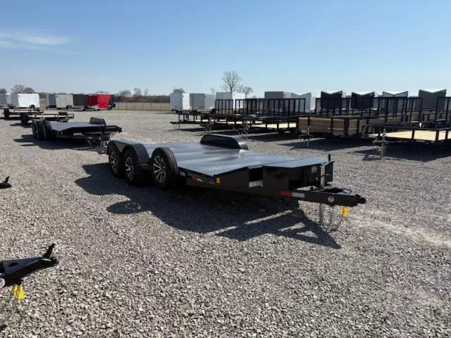 New 2026 Sure-Trac 7x18 7K Steel Deck Car Hauler Trailer