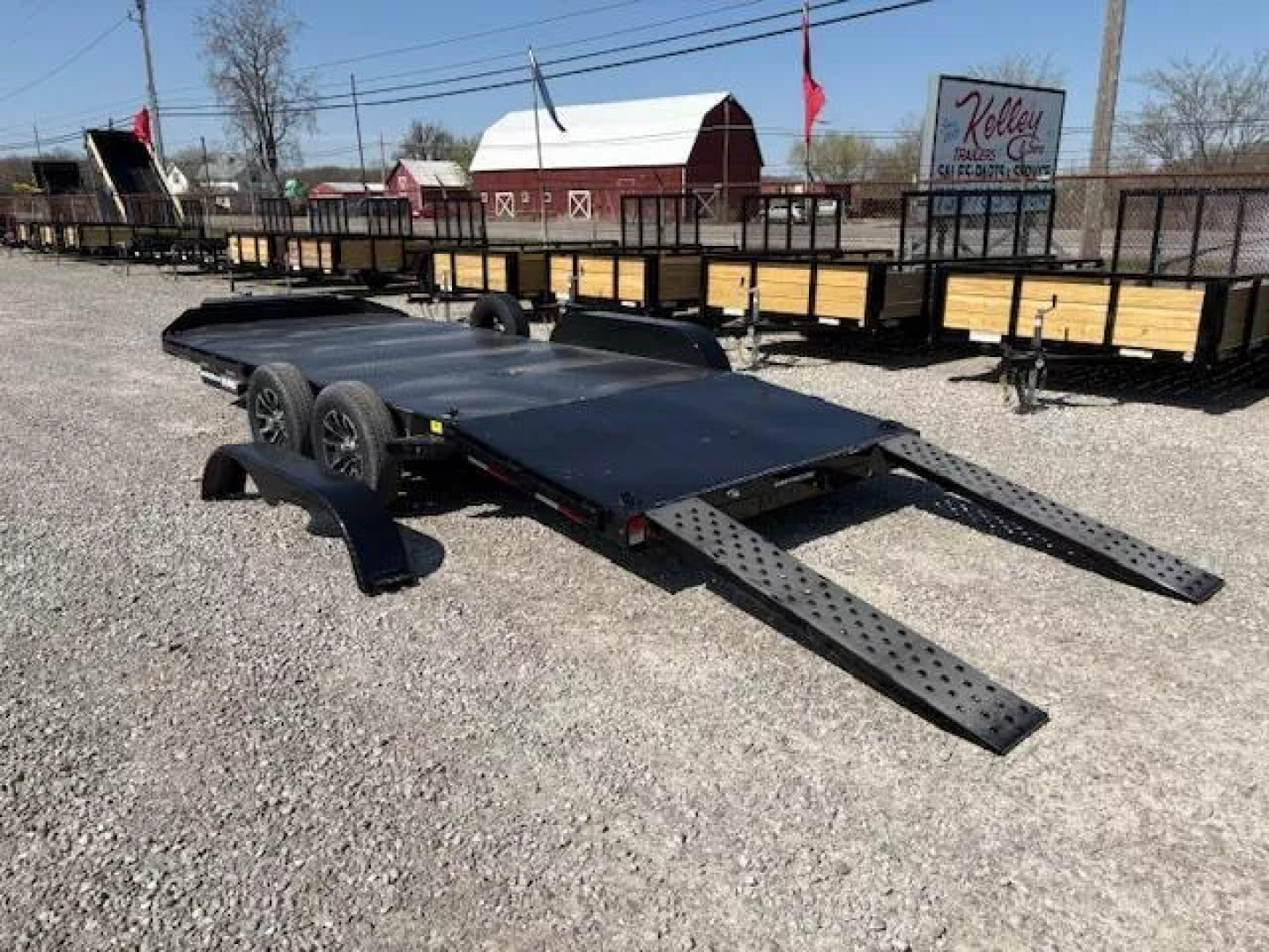 New 2026 Sure-Trac 7x18 7K Steel Deck Car Hauler Trailer