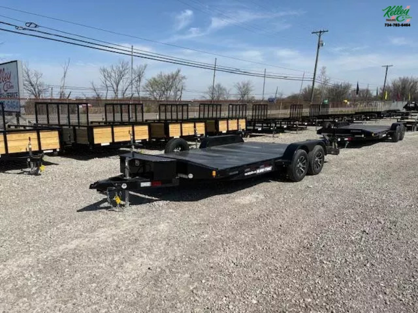 New 2026 Sure-Trac 7x18 7K Steel Deck Car Hauler Trailer