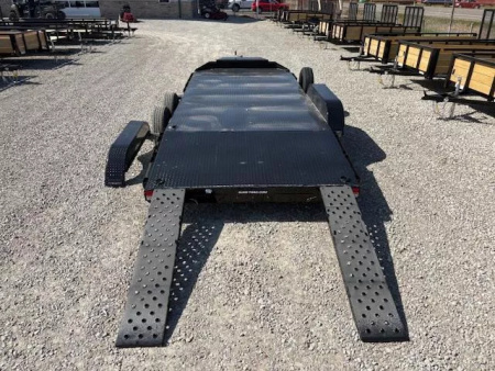 New 2026 Sure-Trac 7x18 7K Steel Deck Car Hauler Trailer