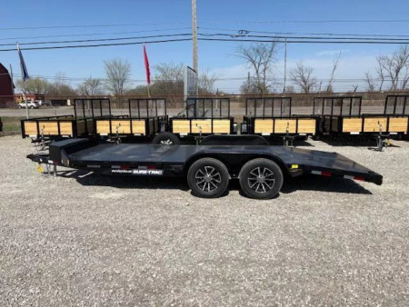 New 2026 Sure-Trac 7x18 7K Steel Deck Car Hauler Trailer