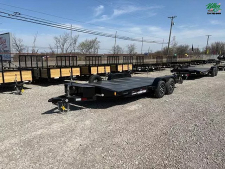 New 2026 Sure-Trac 7x18 7K Steel Deck Car Hauler Trailer