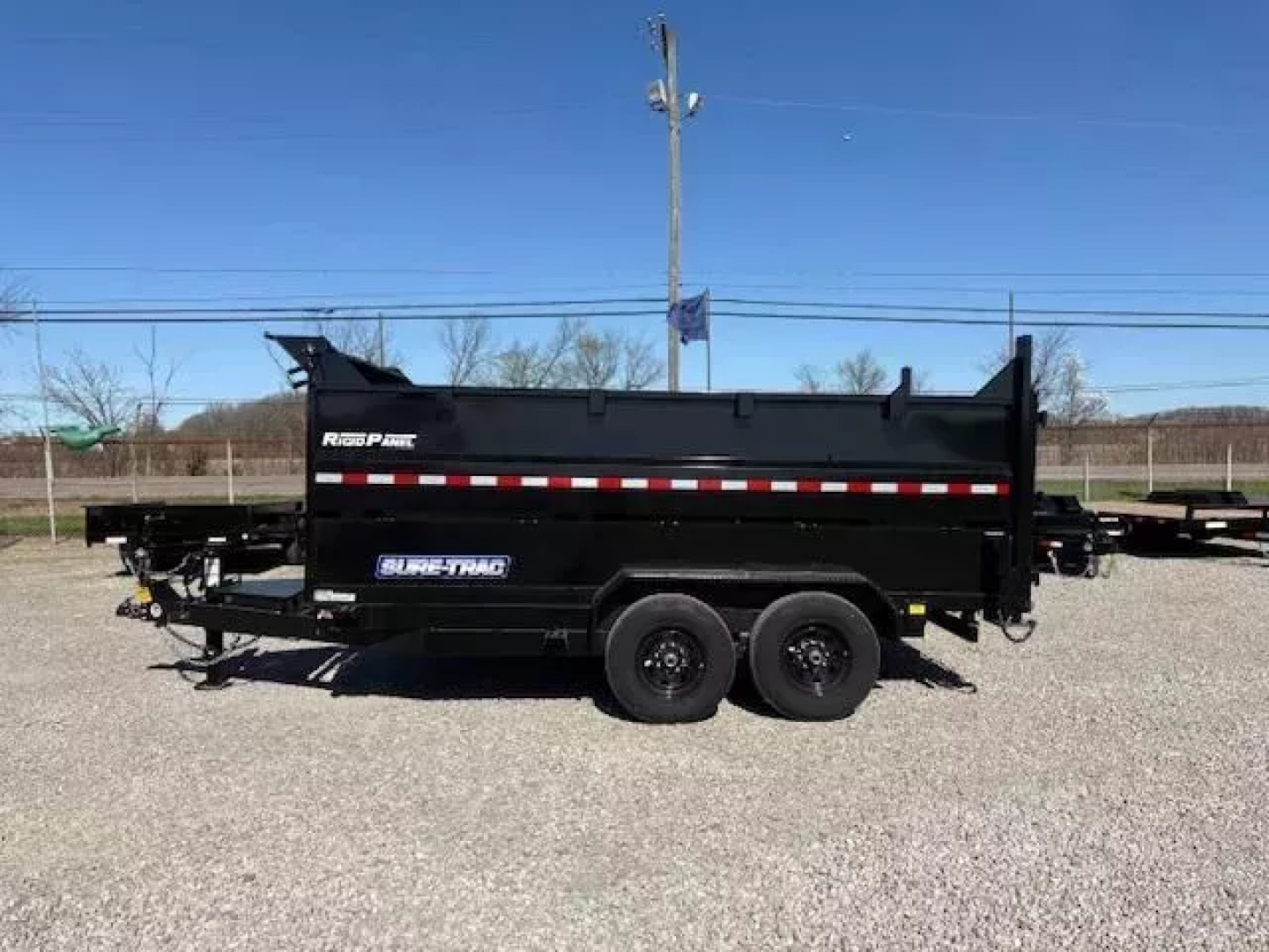 New 2025 Sure-Trac 82"x14 HD Low Profile Dump Trailer w/ 4 Ft. Sides  14K Telescopic