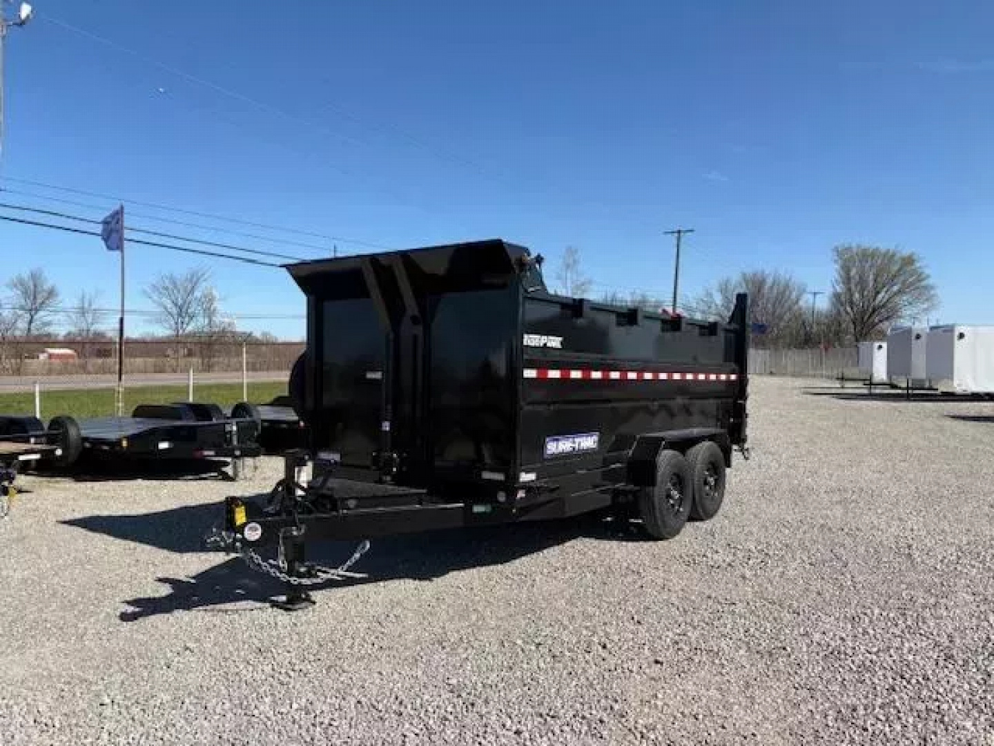 New 2025 Sure-Trac 82 x14 HD Low Profile Dump Trailer w/ 4 Ft. Sides  14K Telescopic