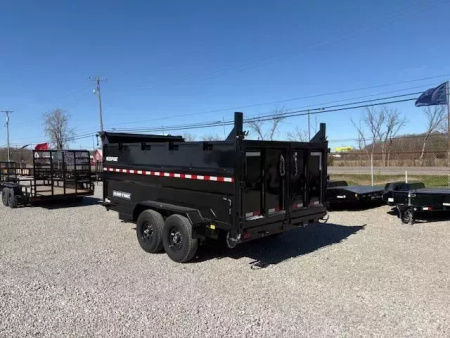 New 2025 Sure-Trac 82"x14 HD Low Profile Dump Trailer w/ 4 Ft. Sides  14K Telescopic