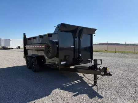 New 2025 Sure-Trac 82"x14 HD Low Profile Dump Trailer w/ 4 Ft. Sides  14K Telescopic