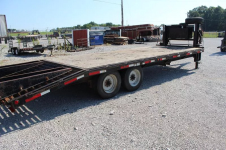 Used 2007 Wil-Ro GOOSENECK FLAT BED Equipment Trailer