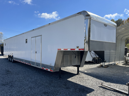 Used 2016 Continental Cargo 52' Gooseneck Enclosed Racing Trailer, 21K GVWR, 7' 6  Interior, Air, Race Interior