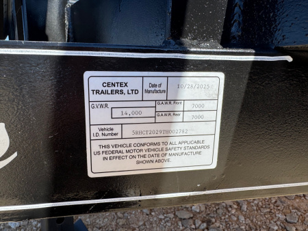 New 2026 Centex Trailers 82X2014KBP-2782 Equipment Trailer