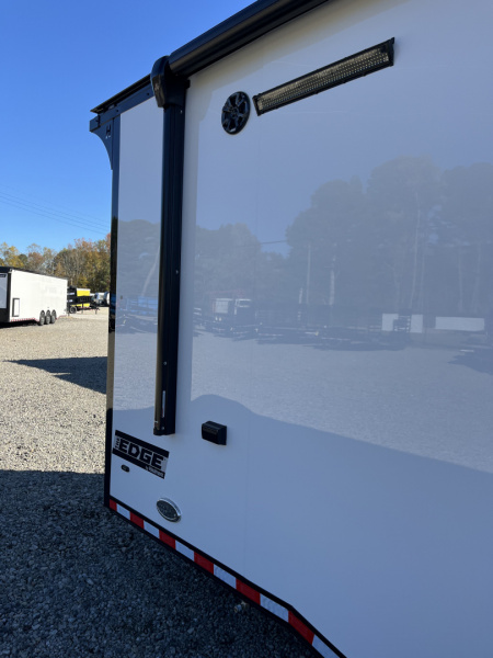 New 2026 Haulmark 34 Bathoom Race Trailer, Air Prep PKG, Awning, Polycor, Insulated, Window, 54" ALX Slide Out Step, A/C + Heat