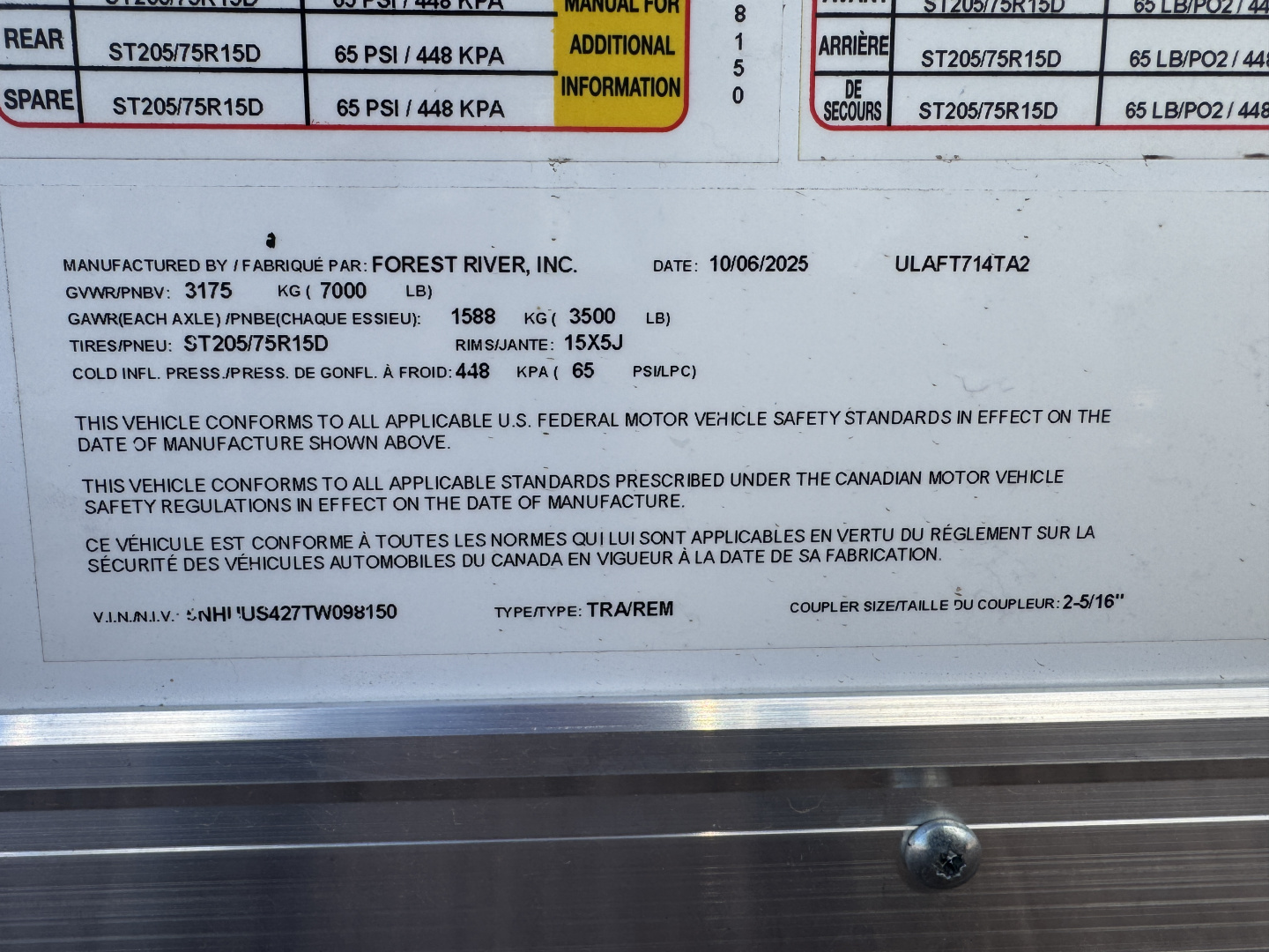 New 2026 US Cargo ULAFT714TA Cargo / Enclosed Trailer