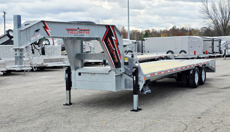 New 102X20+5 GALVANIZED GOOSENECK DECKOVER 12 K AXLES HYDRAULIC JACKS 2026 TRIUMPH