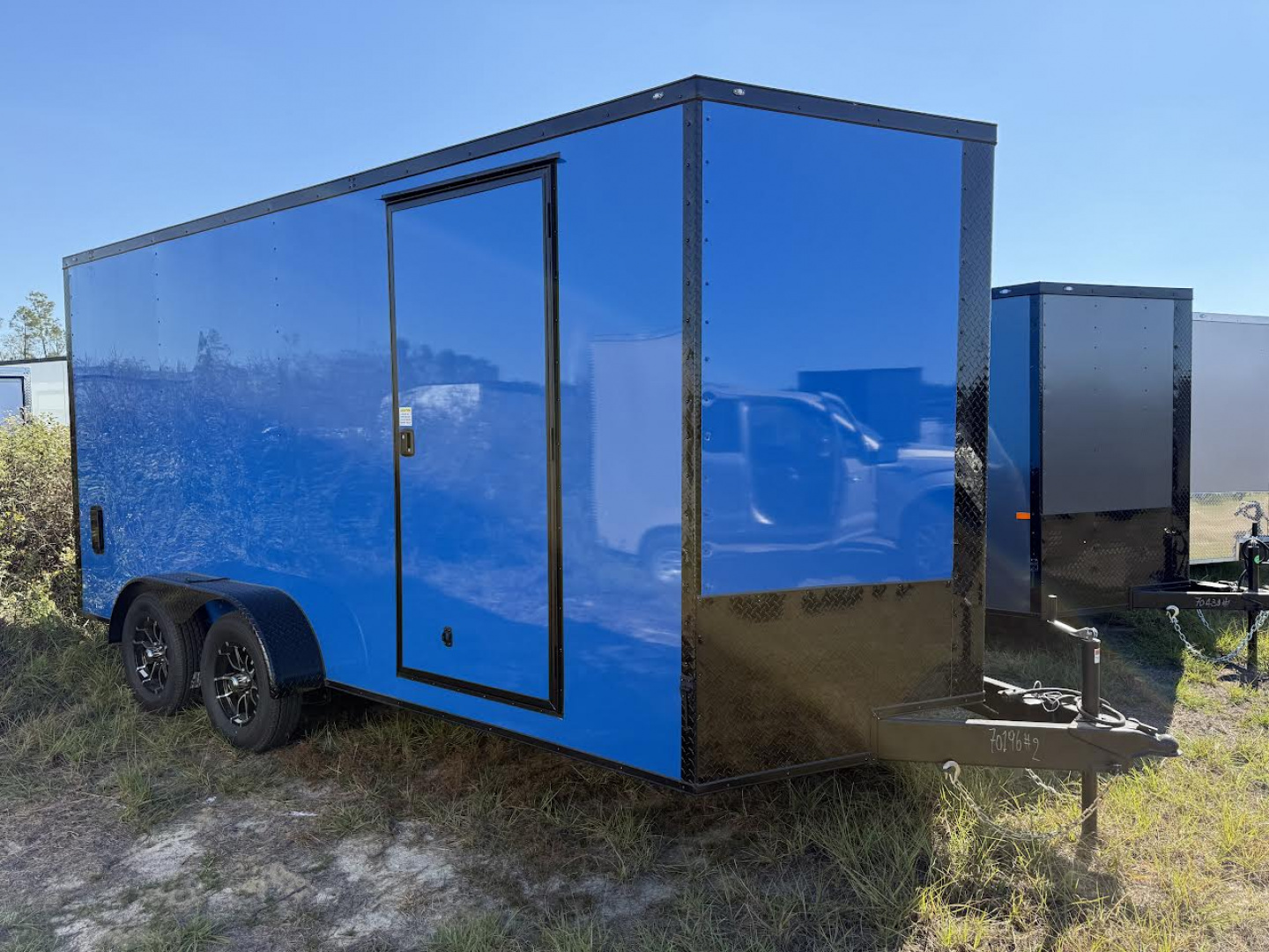 New 7x16 Blue Enclosed Trailer Blackout Package