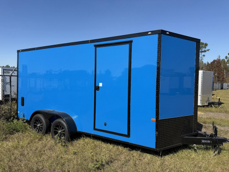 New 7x16 Blue Enclosed Trailer Blackout Package