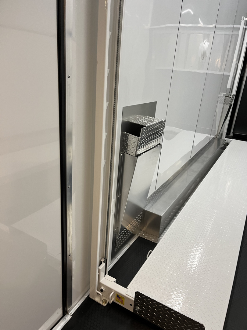 New 2026 Haulmark EDGE ALUMINUM 28 Stacker Race Trailer, Finished Race Interior, 21K GVWR, Awnings, Lift, Premium Escape Door