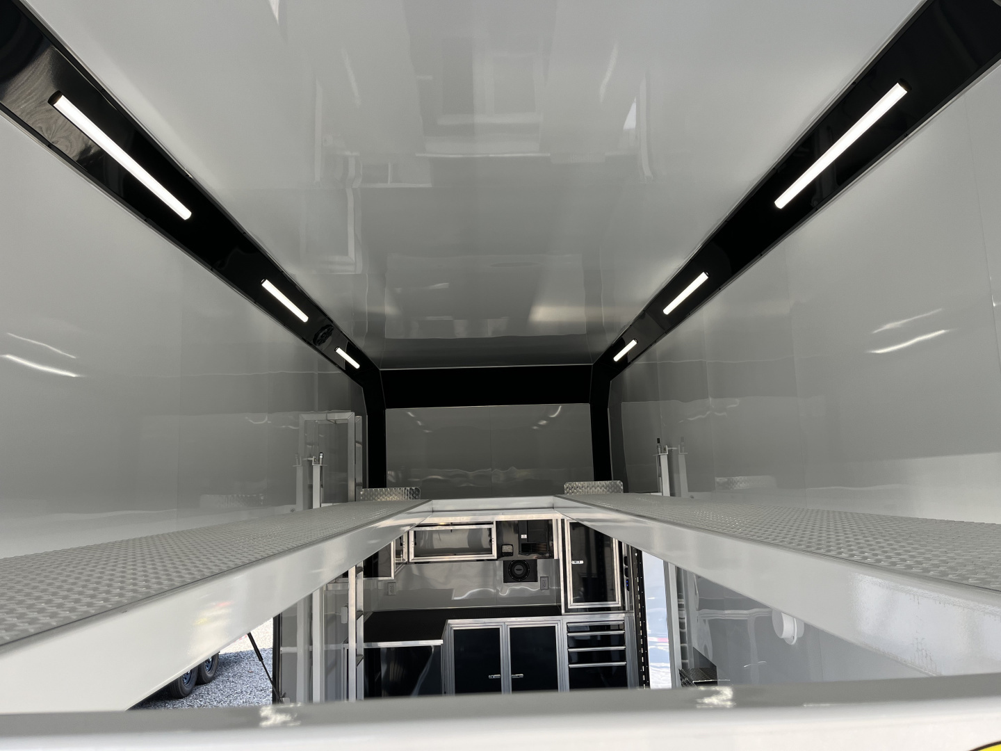 New 2026 Haulmark EDGE ALUMINUM 28 Stacker Race Trailer, Finished Race Interior, 21K GVWR, Awnings, Lift, Premium Escape Door