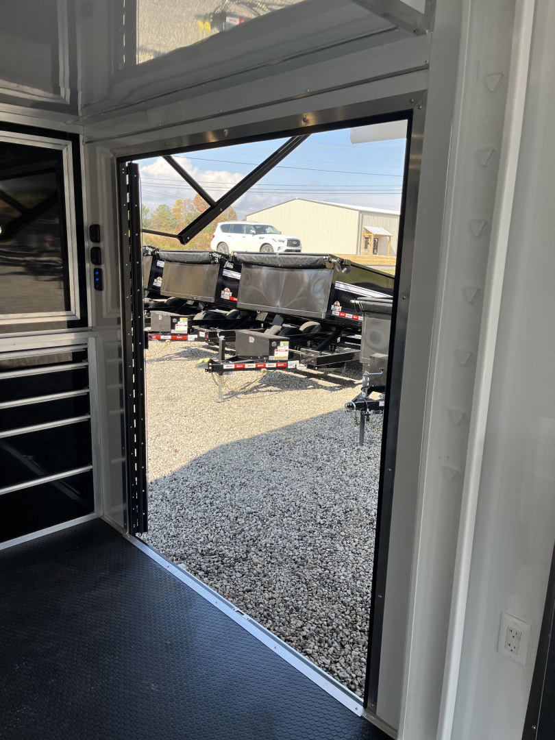 New 2026 Haulmark EDGE ALUMINUM 28 Stacker Race Trailer, Finished Race Interior, 21K GVWR, Awnings, Lift, Premium Escape Door