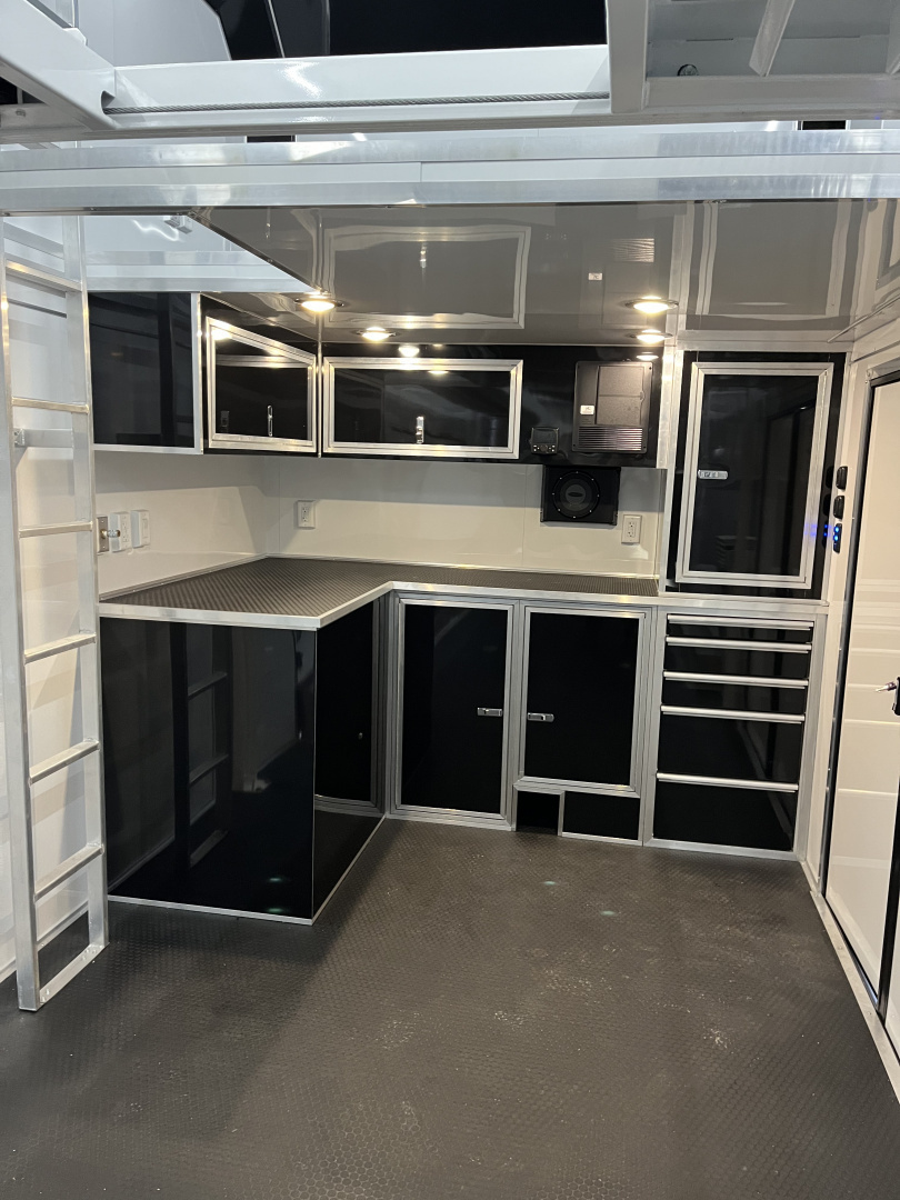 New 2026 Haulmark EDGE ALUMINUM 28 Stacker Race Trailer, Finished Race Interior, 21K GVWR, Awnings, Lift, Premium Escape Door