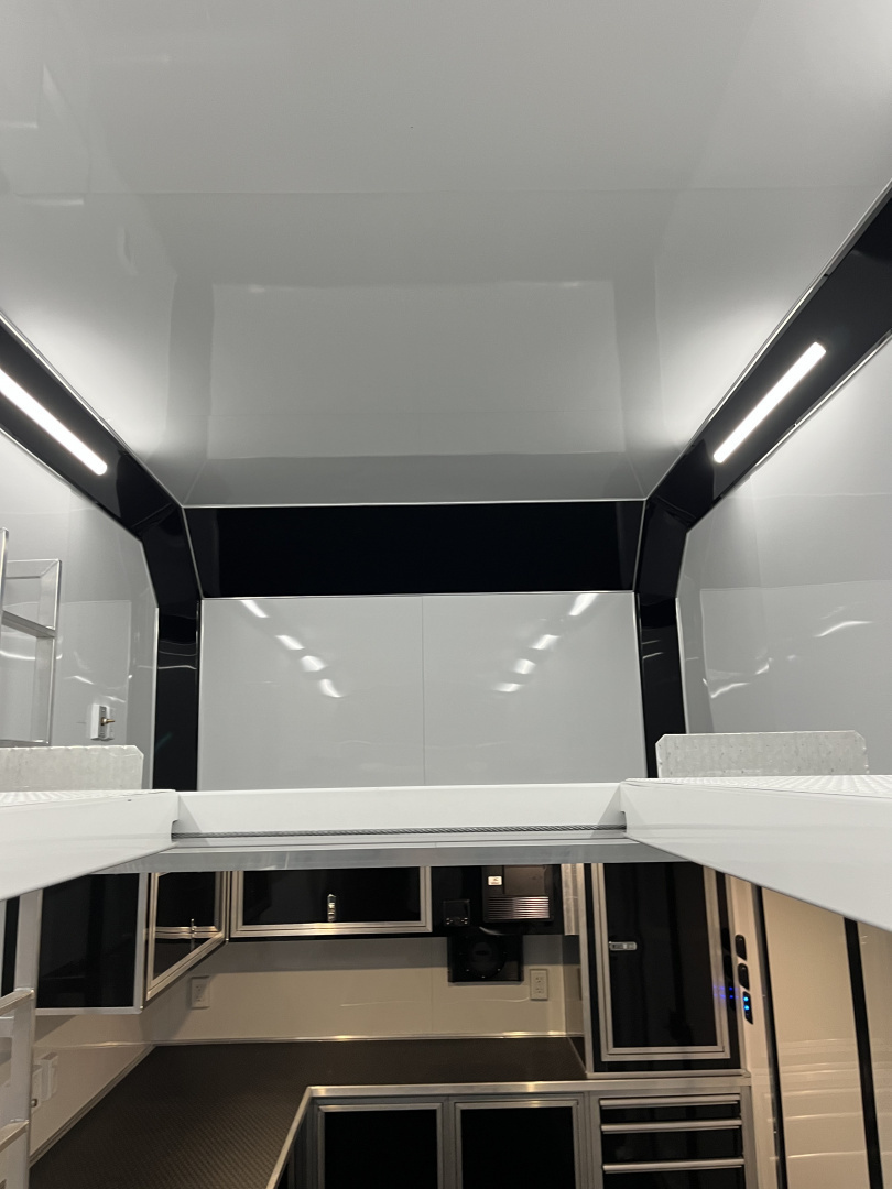 New 2026 Haulmark EDGE ALUMINUM 28 Stacker Race Trailer, Finished Race Interior, 21K GVWR, Awnings, Lift, Premium Escape Door