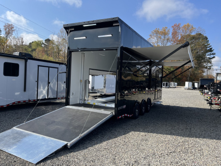 New 2026 Haulmark EDGE ALUMINUM 28 Stacker Race Trailer, Finished Race Interior, 21K GVWR, Awnings, Lift, Premium Escape Door