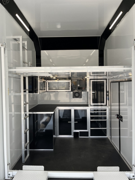 New 2026 Haulmark EDGE ALUMINUM 28 Stacker Race Trailer, Finished Race Interior, 21K GVWR, Awnings, Lift, Premium Escape Door