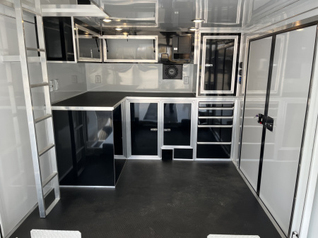 New 2026 Haulmark EDGE ALUMINUM 28 Stacker Race Trailer, Finished Race Interior, 21K GVWR, Awnings, Lift, Premium Escape Door