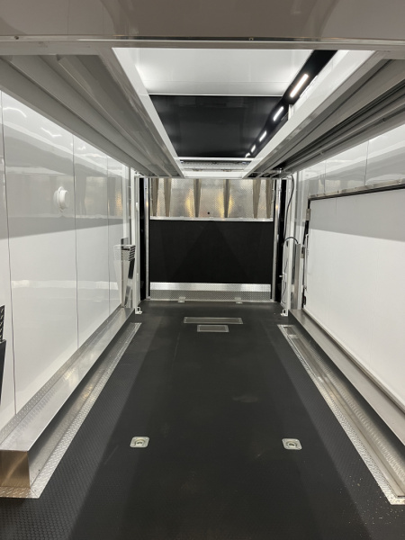 New 2026 Haulmark EDGE ALUMINUM 28 Stacker Race Trailer, Finished Race Interior, 21K GVWR, Awnings, Lift, Premium Escape Door
