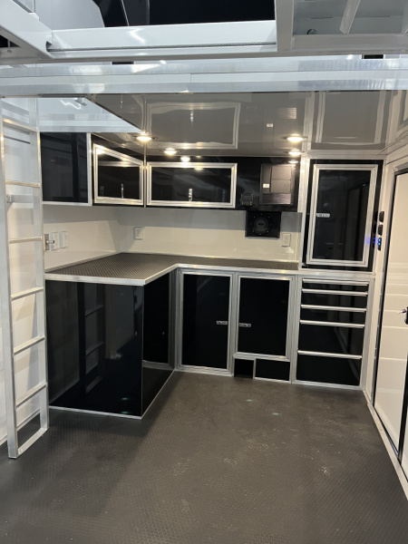 New 2026 Haulmark EDGE ALUMINUM 28 Stacker Race Trailer, Finished Race Interior, 21K GVWR, Awnings, Lift, Premium Escape Door