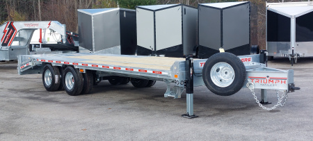 New 102 X 20 + 5 GALVANIZED EQUIPMENT TRAILER 12 K AXLES HYDRAULIC JACKS 19730# PAYLOAD