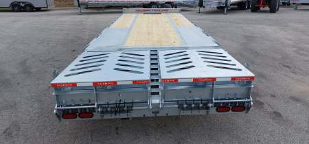 New 102 X 20 + 5 GALVANIZED EQUIPMENT TRAILER 12 K AXLES HYDRAULIC JACKS 19730# PAYLOAD