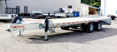 New 102 X 20 + 5 GALVANIZED EQUIPMENT TRAILER 12 K AXLES HYDRAULIC JACKS 19730# PAYLOAD