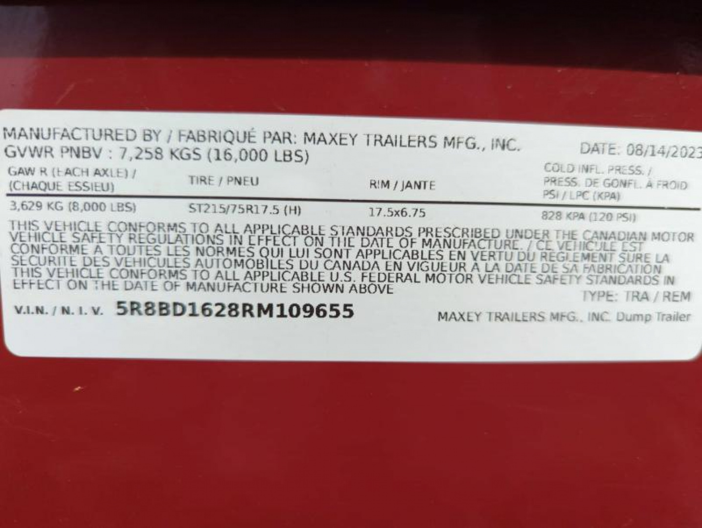 New 2024 MAXXD DTX 16K Dump Trailer