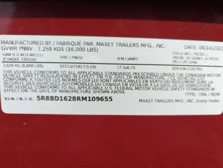 New 2024 MAXXD DTX 16K Dump Trailer